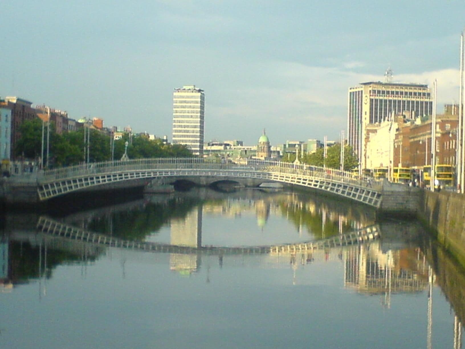 The Ha'penny Bridge over the River Liffey in Dublin