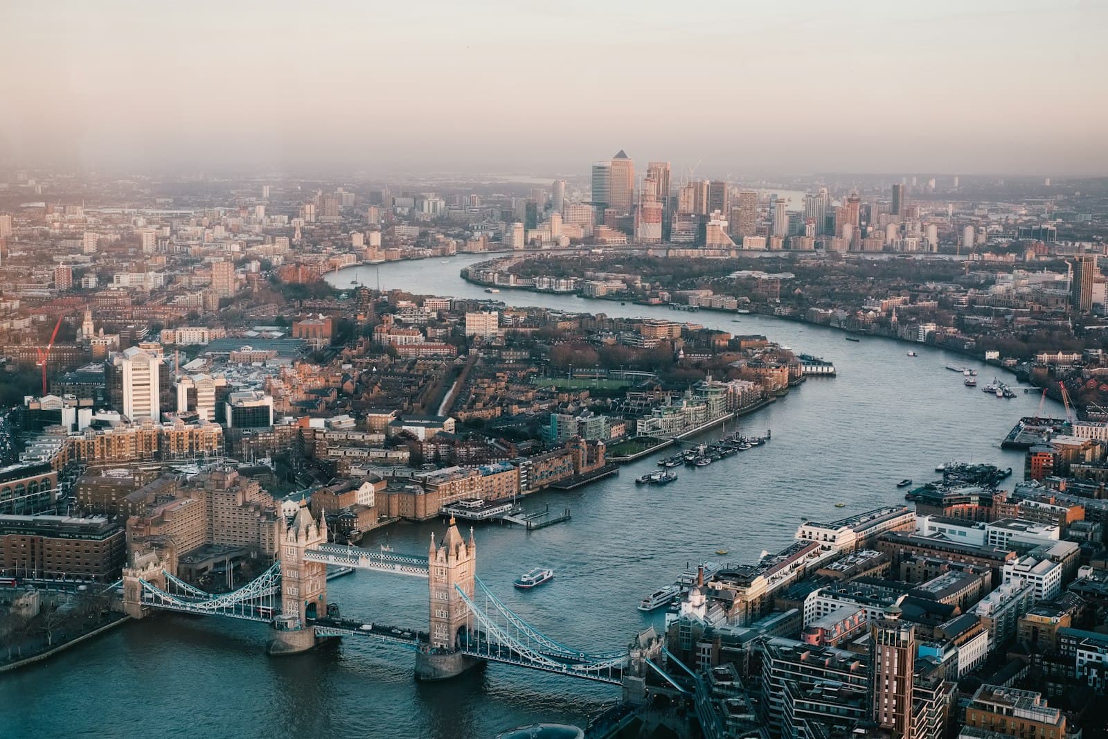 The River Thames, Tower Bridge and the City of London